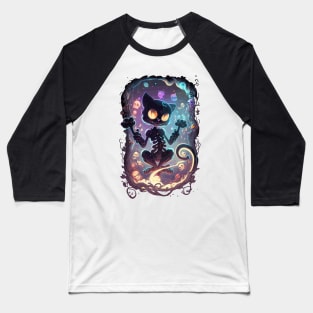 Skeletoon Cat #1 Baseball T-Shirt